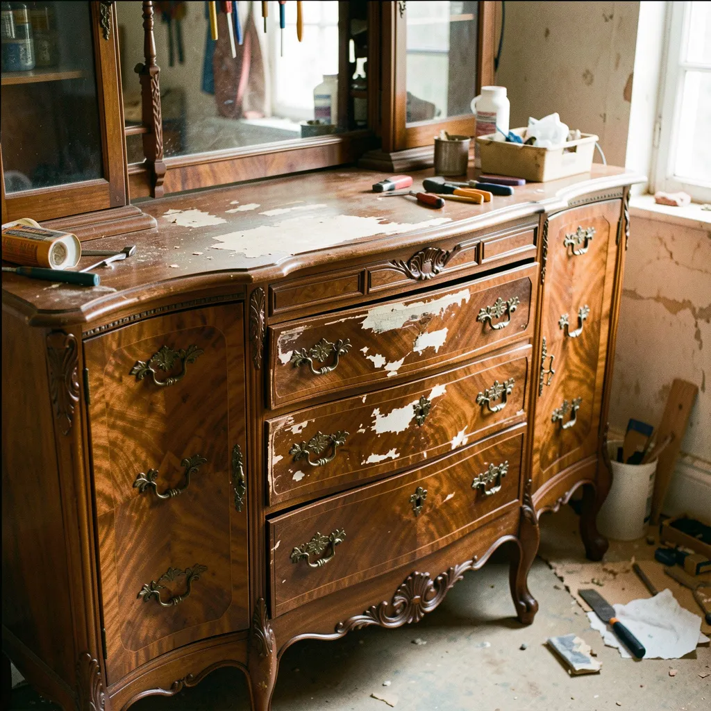 Collection of restored vintage furniture