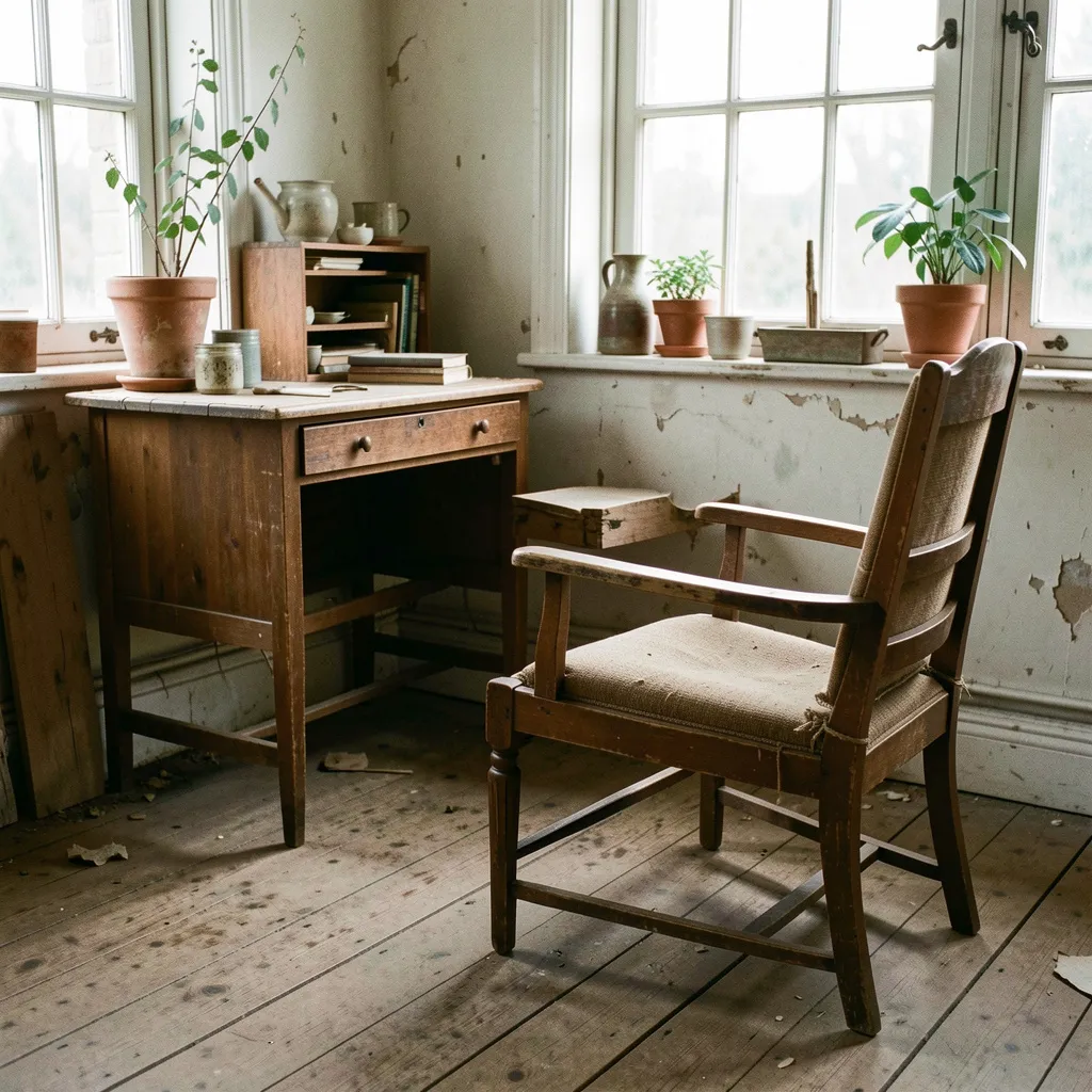 Detailed view of restoration work